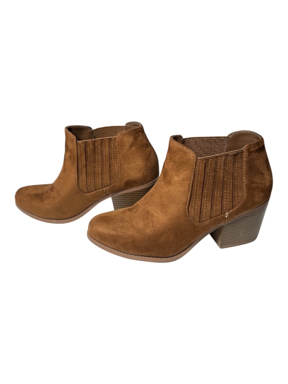 EUC Soda Anavay Faux Suede Ankle Booties Chestnut | Size 9.5